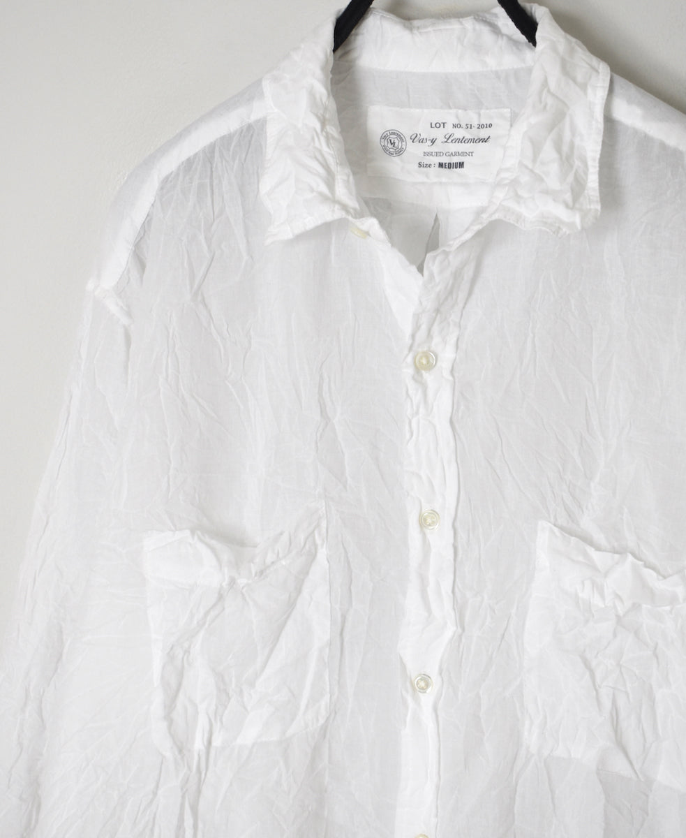 NVL1861CVW 80s ORGANIC VOILE PLAIN (WRINKLE) REGULAR COLLAR L/SL OVERSIZED SHIRT