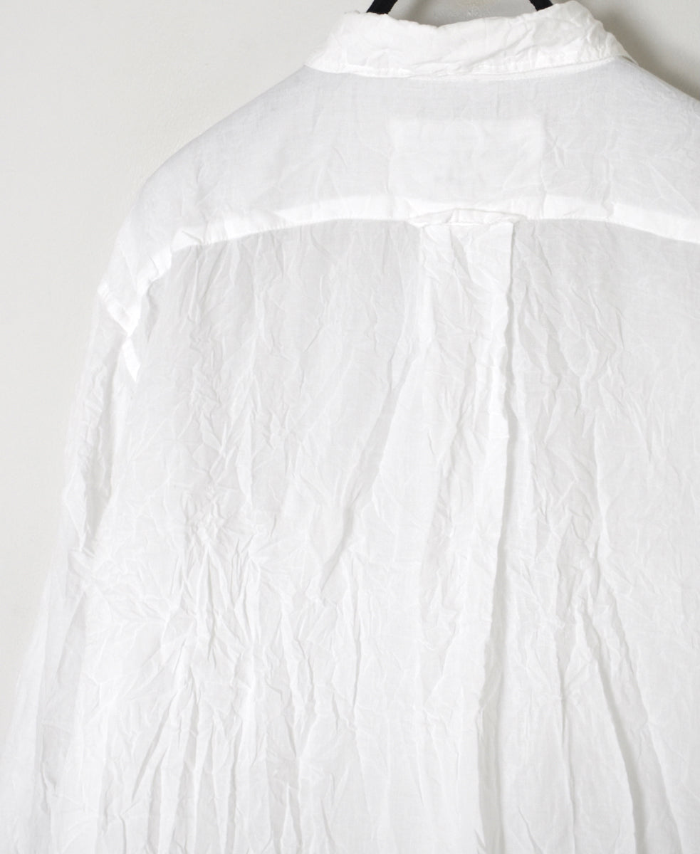 NVL1861CVW 80s ORGANIC VOILE PLAIN (WRINKLE) REGULAR COLLAR L/SL OVERSIZED SHIRT
