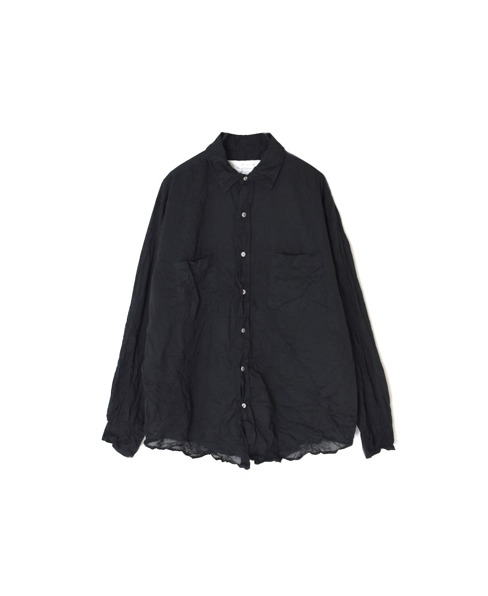 NVL1861CVW 80s ORGANIC VOILE PLAIN (WRINKLE) REGULAR COLLAR L/SL OVERSIZED SHIRT