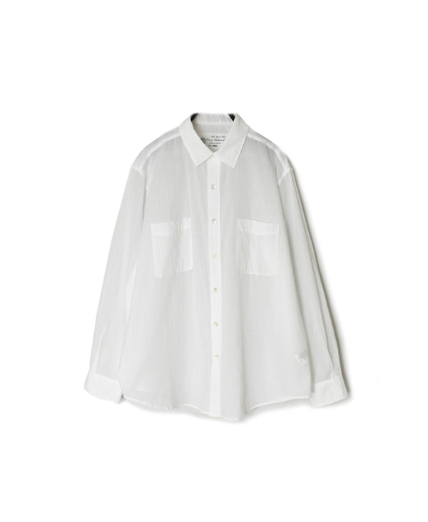 NVL1861CV 80s ORGANIC VOILE PLAIN REGULAR COLLAR L/SL OVERSIZED