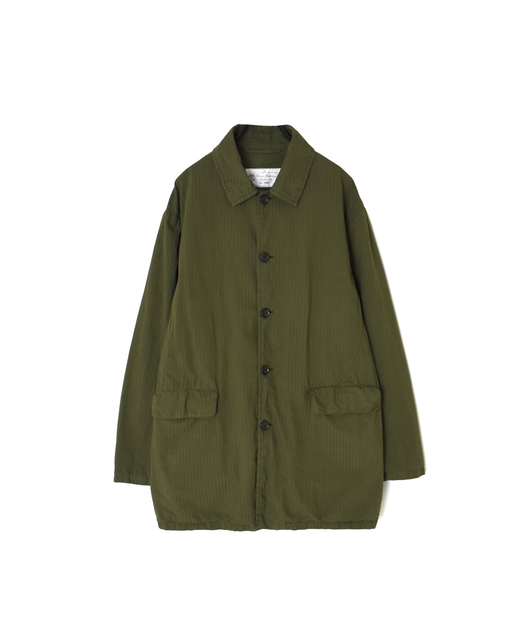 NVL2661D 40s POPLIN STRIPE OVERDYE REGULAR COLLAR LONG JACKET