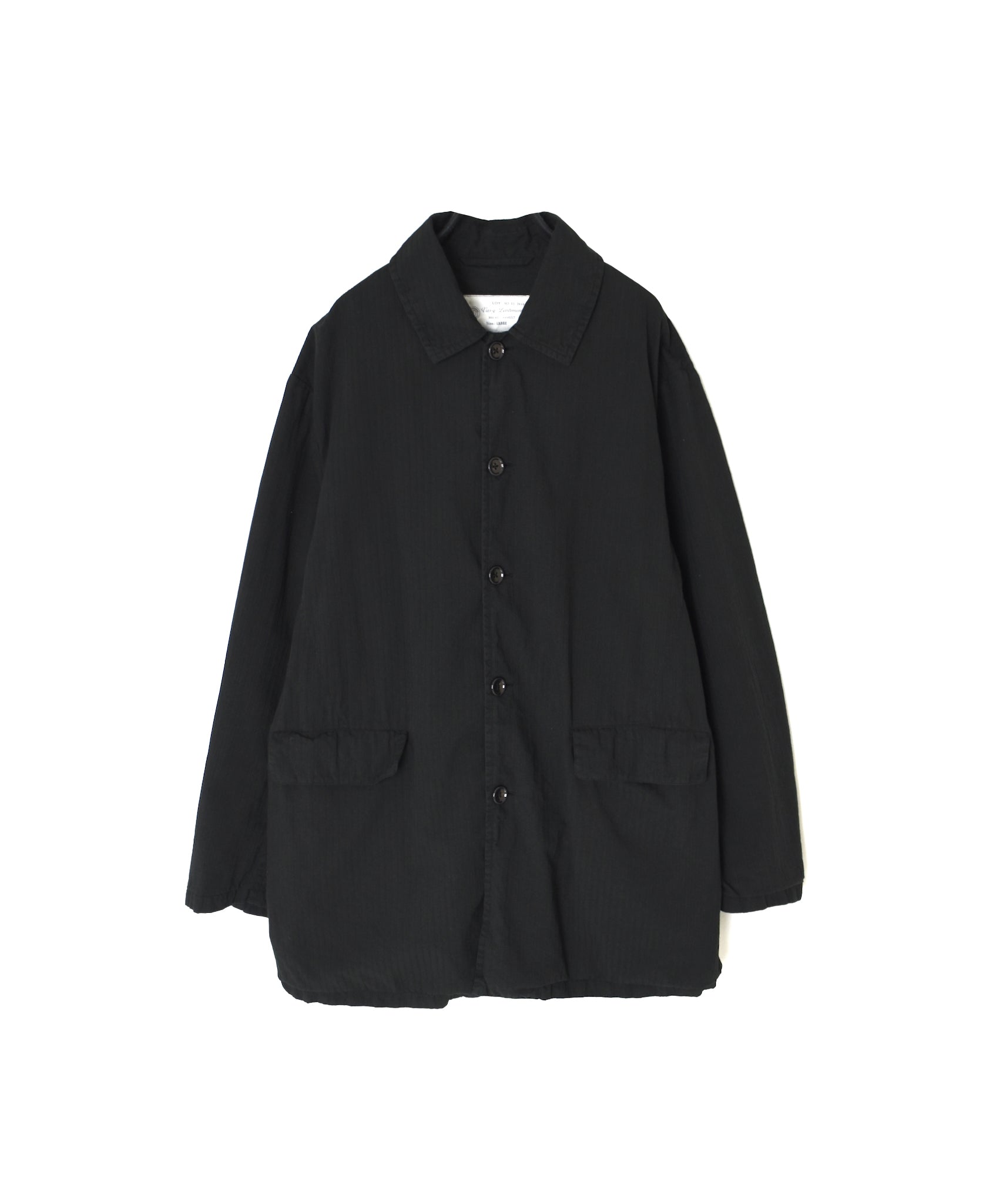 NVL2661D 40s POPLIN STRIPE OVERDYE REGULAR COLLAR LONG JACKET