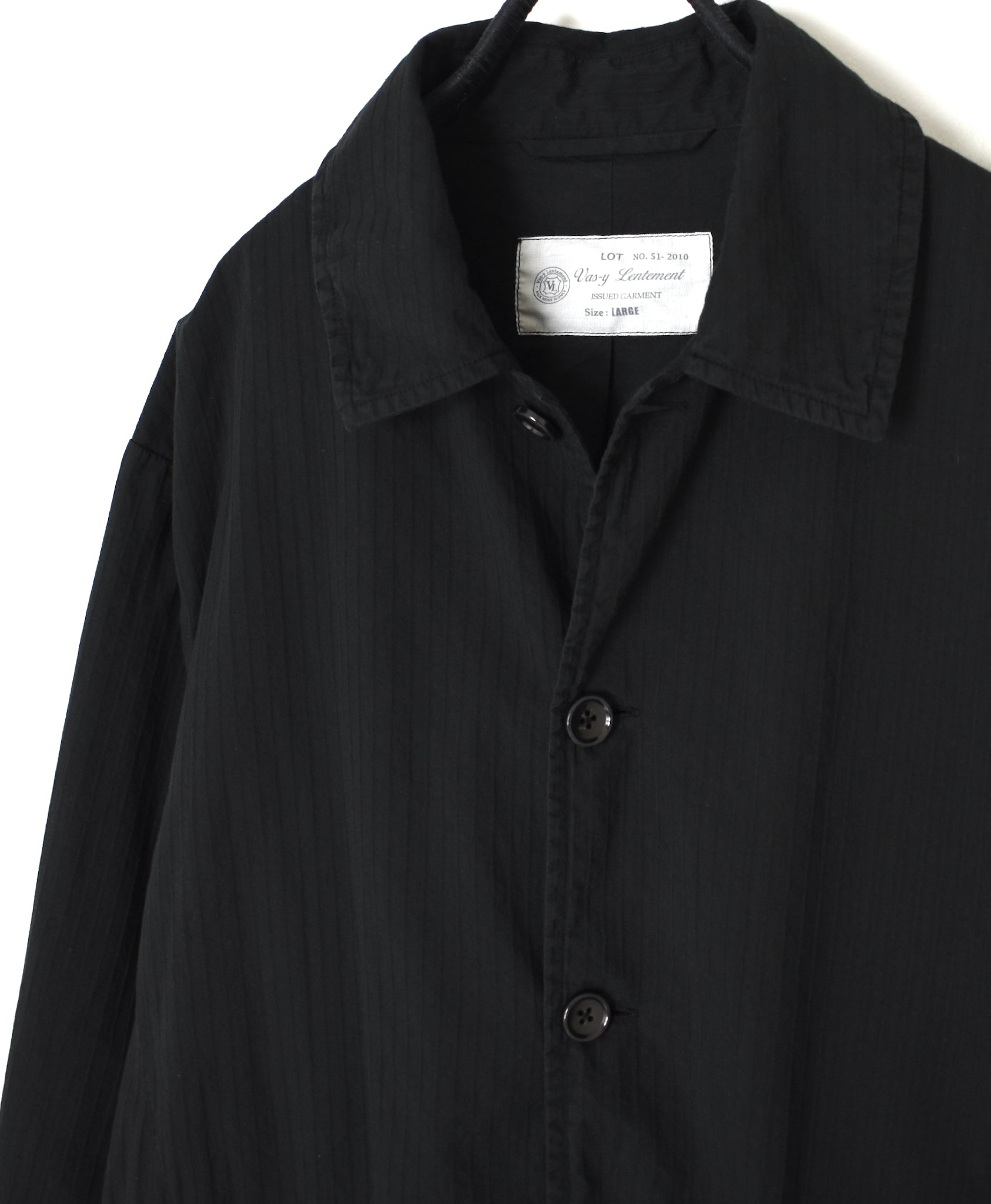 NVL2661D 40s POPLIN STRIPE OVERDYE REGULAR COLLAR LONG JACKET