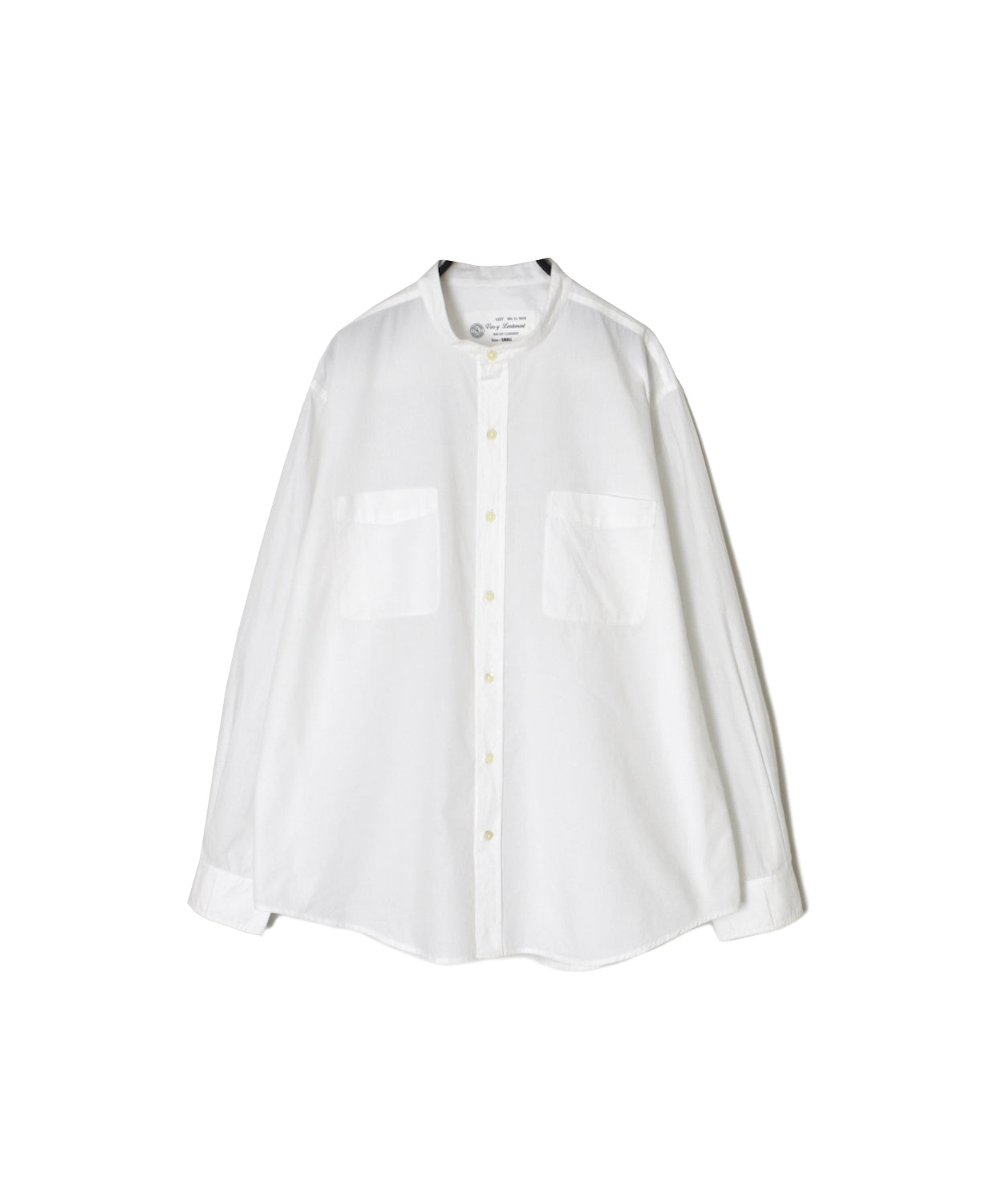 NVL2681 60s ORGANIC POPLIN BANDED COLLAR L/SL OVERSIZED SHIRTS