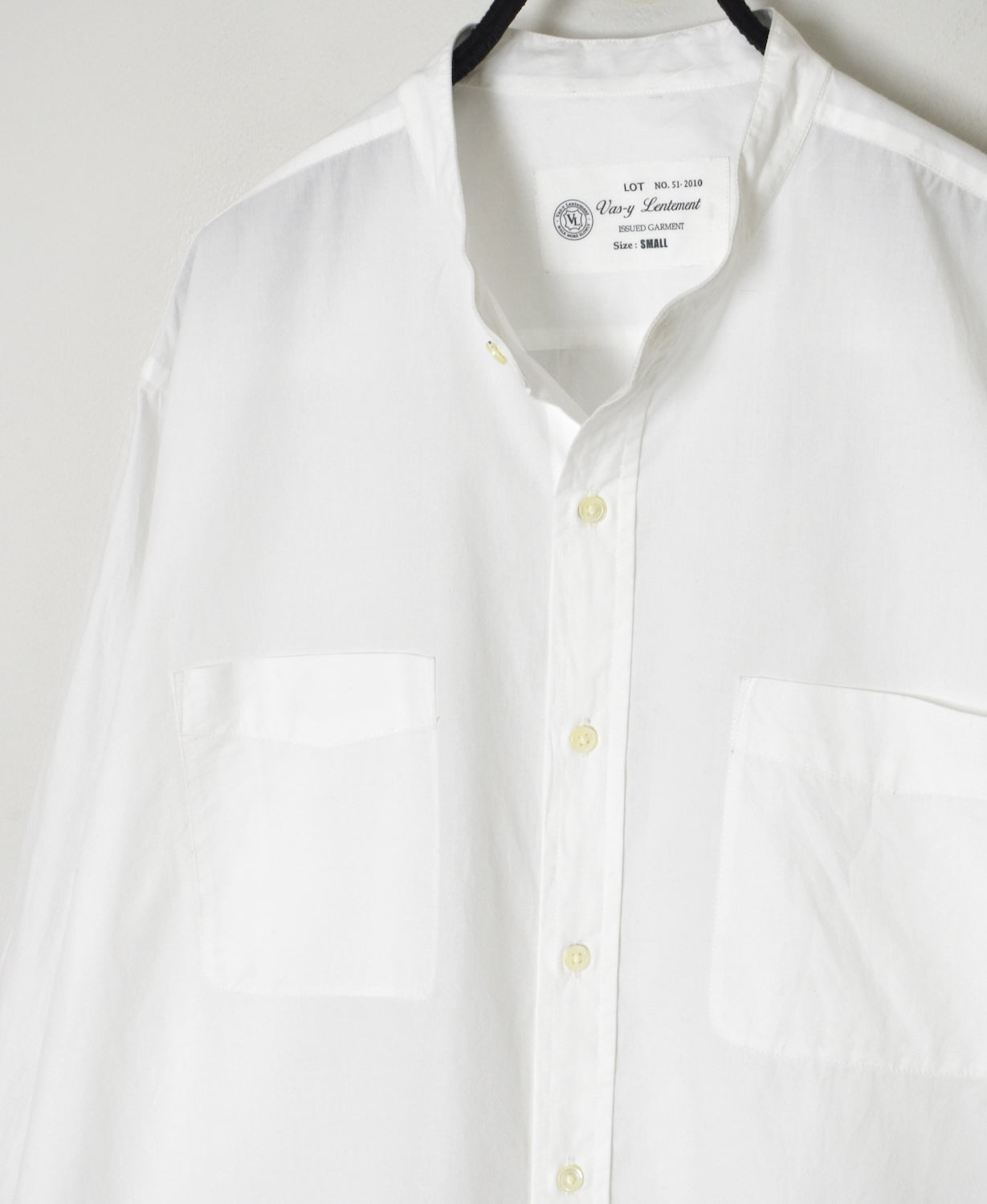 NVL2681 60s ORGANIC POPLIN BANDED COLLAR L/SL OVERSIZED SHIRTS