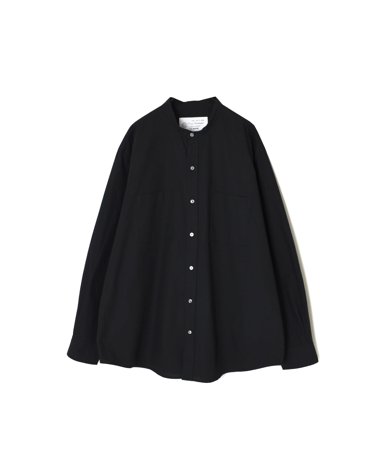 NVL2681 60s ORGANIC POPLIN BANDED COLLAR L/SL OVERSIZED SHIRTS