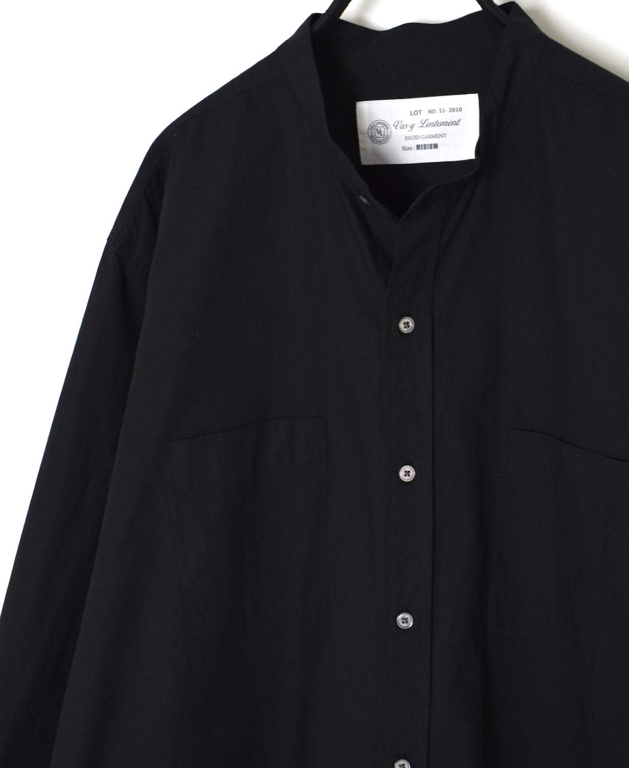 NVL2681 60s ORGANIC POPLIN BANDED COLLAR L/SL OVERSIZED SHIRTS