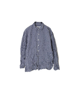NVL2683SCW POPLIN STRIPE & CHECK WRINKLE REGULAR COLLAR L/SL SHIRTS