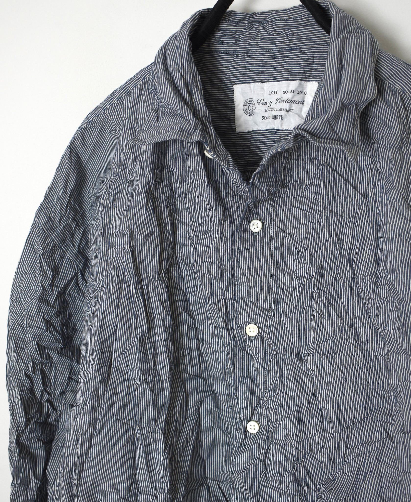 NVL2683SCW POPLIN STRIPE & CHECK WRINKLE REGULAR COLLAR L/SL SHIRTS
