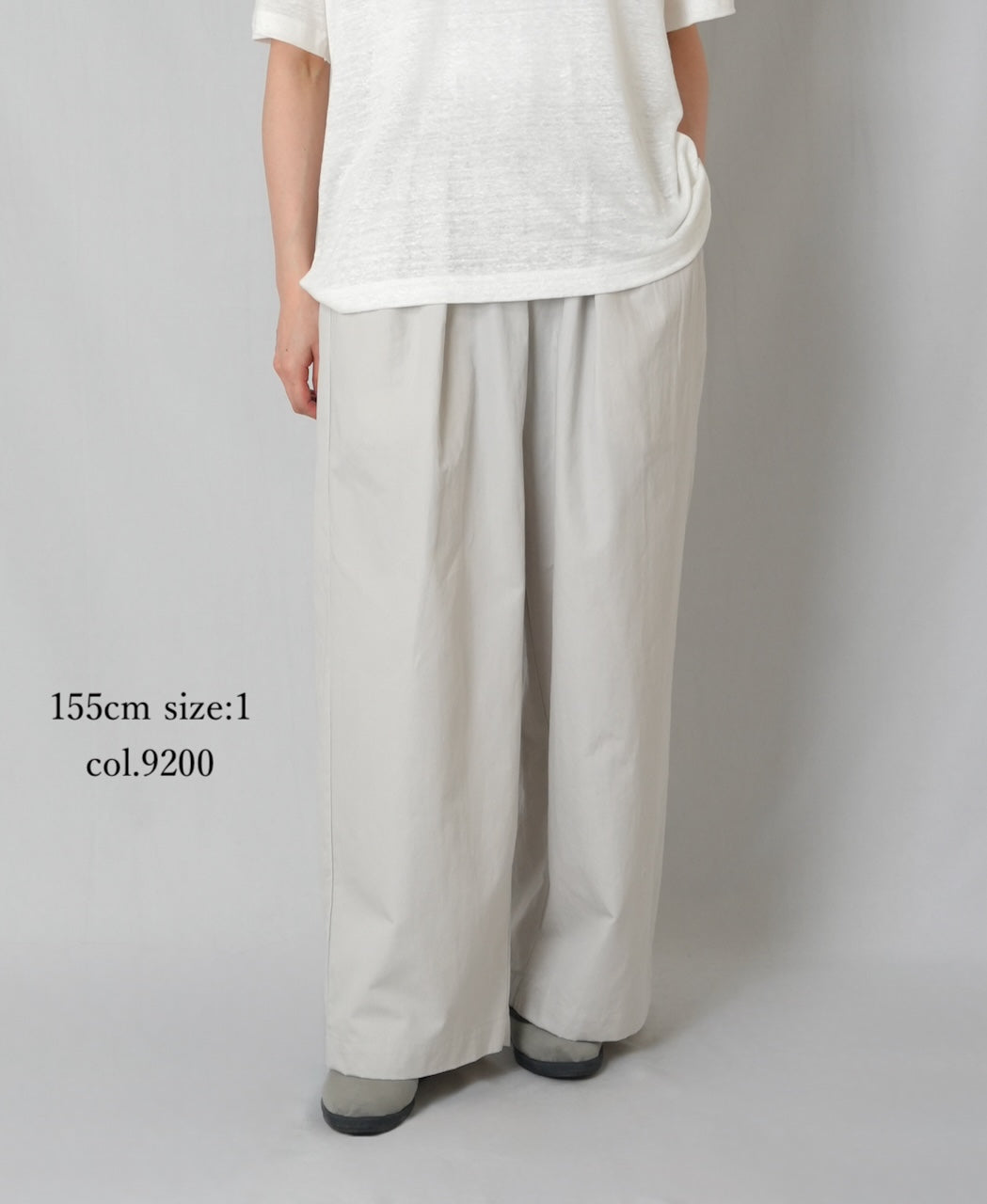 GNMDS2502CLW COTTON/LINEN DYED WEATHER 2TUCK WIDE EASY PANTS