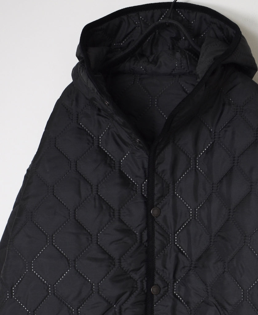 NAM2561PP PLAIN POLYESTER×PLAIN POLYESTER OVERSIZED HOODED JACKET WITH RIBBED CUFF