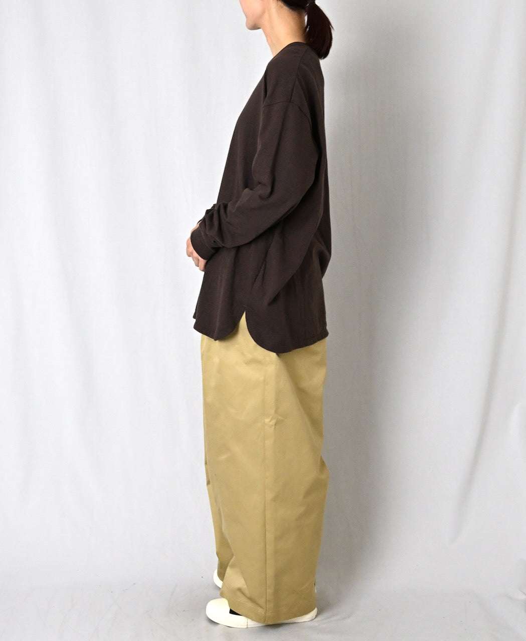 GNSL26512 COTTON SLUB SINGLE JERSEY CREW-NECK L/SL OVERSIZED T-SHIRTS
