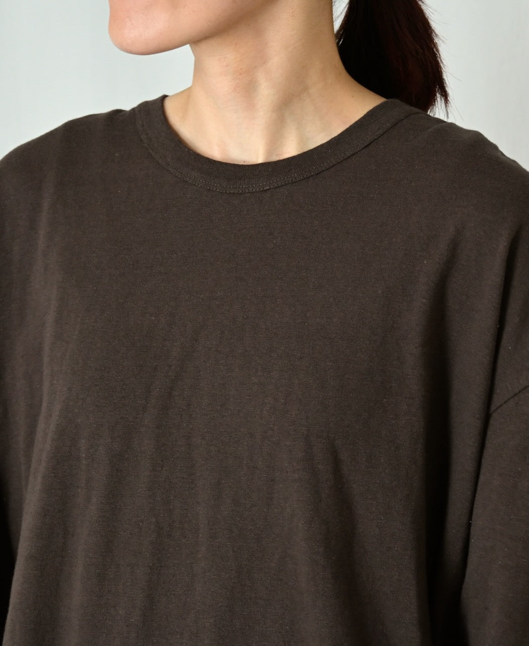 GNSL26512 COTTON SLUB SINGLE JERSEY CREW-NECK L/SL OVERSIZED T-SHIRTS
